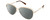 Profile View of Polaroid 4103/S Designer Polarized Sunglasses with Custom Cut Smoke Grey Lenses in Shiny Gold Tortoise Havana Brown Ladies Panthos Full Rim Metal 58 mm