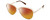 Profile View of Polaroid 4103/S Designer Polarized Sunglasses with Custom Cut Red Mirror Lenses in Shiny Gold Tortoise Havana Brown Ladies Panthos Full Rim Metal 58 mm