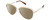 Profile View of Polaroid 4103/S Designer Polarized Reading Sunglasses with Custom Cut Powered Amber Brown Lenses in Shiny Gold Tortoise Havana Brown Ladies Panthos Full Rim Metal 58 mm