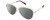 Profile View of Polaroid 4103/S Designer Polarized Reading Sunglasses with Custom Cut Powered Smoke Grey Lenses in Shiny Gold Tortoise Havana Brown Ladies Panthos Full Rim Metal 58 mm
