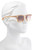 Side View of Rag&Bone 1051 Women's Sunglasses Crystal Peach Orange/Amber Brown Gradient 53 mm