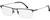 Profile View of Carrera 190 Designer Reading Eye Glasses with Custom Cut Powered Lenses in Satin Gunmetal Black Unisex Rectangular Semi-Rimless Metal 56 mm
