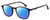 Profile View of Carrera 215 Designer Polarized Reading Sunglasses with Custom Cut Powered Blue Mirror Lenses in Gloss Black Tortoise Havana Unisex Panthos Full Rim Acetate 51 mm