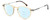 Profile View of Carrera CA-1119 Designer Progressive Lens Blue Light Blocking Eyeglasses in Champagne Crystal Gold Silver Unisex Round Full Rim Acetate 49 mm