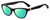 Profile View of Kate Spade ALAYSHA Designer Polarized Reading Sunglasses with Custom Cut Powered Green Mirror Lenses in Gloss Black White Polka Dot Ladies Cat Eye Full Rim Acetate 51 mm