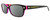 Profile View of Kate Spade LUCYANN Designer Polarized Sunglasses with Custom Cut Smoke Grey Lenses in Gloss Black Pink Crystal Red Tan Stripes Ladies Oval Full Rim Acetate 49 mm