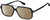 Profile View of Marc Jacobs 417 Designer Polarized Sunglasses with Custom Cut Amber Brown Lenses in Gloss Black Silver Mens Pilot Full Rim Acetate 58 mm