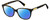 Profile View of Marc Jacobs 430 Designer Polarized Sunglasses with Custom Cut Blue Mirror Lenses in Tortoise Havana Brown Silver Ladies Cat Eye Full Rim Acetate 51 mm