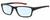 Profile View of Under Armour UA-5000/G Designer Blue Light Blocking Eyeglasses in Gloss Black Coral Red Mens Rectangle Full Rim Acetate 55 mm