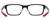Side View of Under Armour UA-5000/G Designer Blue Light Blocking Eyeglasses in Gloss Black Coral Red Mens Rectangle Full Rim Acetate 55 mm