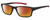 Profile View of Under Armour UA-5000/G Designer Polarized Sunglasses with Custom Cut Red Mirror Lenses in Gloss Black Coral Red Mens Rectangle Full Rim Acetate 55 mm