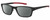 Profile View of Under Armour UA-5000/G Designer Polarized Sunglasses with Custom Cut Smoke Grey Lenses in Gloss Black Coral Red Mens Rectangle Full Rim Acetate 55 mm
