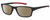 Profile View of Under Armour UA-5000/G Designer Polarized Reading Sunglasses with Custom Cut Powered Amber Brown Lenses in Gloss Black Coral Red Mens Rectangle Full Rim Acetate 55 mm