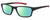Profile View of Under Armour UA-5000/G Designer Polarized Reading Sunglasses with Custom Cut Powered Green Mirror Lenses in Gloss Black Coral Red Mens Rectangle Full Rim Acetate 55 mm