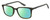 Profile View of Under Armour UA-5010 Designer Polarized Reading Sunglasses with Custom Cut Powered Green Mirror Lenses in Green Horn Marble Unisex Square Full Rim Acetate 53 mm