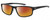Profile View of Under Armour UA-5014 Designer Polarized Sunglasses with Custom Cut Red Mirror Lenses in Gloss Black Matte Grey Mens Oval Full Rim Acetate 56 mm