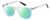 Profile View of Under Armour UA-5018/G Designer Polarized Reading Sunglasses with Custom Cut Powered Green Mirror Lenses in Crystal Grey Navy Blue Unisex Square Full Rim Acetate 54 mm