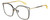Profile View of Rag&Bone 1023 Designer Reading Eye Glasses in Gold Matte Black Yellow Crystal Ladies Square Semi-Rimless Metal 56 mm