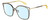Profile View of Rag&Bone 1023 Designer Blue Light Blocking Eyeglasses in Gold Matte Black Yellow Crystal Ladies Square Semi-Rimless Metal 56 mm