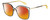 Profile View of Rag&Bone 1023 Designer Polarized Sunglasses with Custom Cut Red Mirror Lenses in Gold Matte Black Yellow Crystal Ladies Square Semi-Rimless Metal 56 mm
