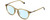 Profile View of Polaroid 2115/F/S Designer Blue Light Blocking Eyeglasses in Champagne Crystal Brown Navy Blue Unisex Panthos Full Rim Acetate 54 mm