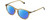 Profile View of Polaroid 2115/F/S Designer Polarized Reading Sunglasses with Custom Cut Powered Blue Mirror Lenses in Champagne Crystal Brown Navy Blue Unisex Panthos Full Rim Acetate 54 mm