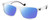 Profile View of Polaroid 2121/S Designer Polarized Sunglasses with Custom Cut Blue Mirror Lenses in Clear Crystal Black Unisex Rectangular Full Rim Acetate 58 mm