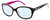 Profile View of Polaroid 4019/S Designer Progressive Lens Blue Light Blocking Eyeglasses in Gloss Black Magenta Purple Crystal White Gold Ladies Oval Full Rim Acetate 54 mm