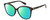 Profile View of Polaroid 4100/F/S Designer Polarized Reading Sunglasses with Custom Cut Powered Green Mirror Lenses in Gloss Tortoise Havana Brown Gemstone Crystal Accents Ladies Cat Eye Full Rim Acetate 59 mm