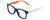 Profile View of Polaroid Kids 8001/S Designer Reading Eye Glasses with Custom Cut Powered Lenses in Sapphire Blue White Neon Orange Unisex Panthos Full Rim Acetate 48 mm
