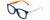 Profile View of Polaroid Kids 8001/S Designer Single Vision Prescription Rx Eyeglasses in Sapphire Blue White Neon Orange Unisex Panthos Full Rim Acetate 48 mm