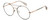 Profile View of Rag&Bone 1011 Designer Reading Eye Glasses with Custom Cut Powered Lenses in Rose Gold Green Grey Crystal Ladies Pilot Full Rim Metal 59 mm