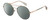 Profile View of Rag&Bone 1011 Designer Polarized Sunglasses with Custom Cut Smoke Grey Lenses in Rose Gold Green Grey Crystal Ladies Pilot Full Rim Metal 59 mm