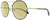 Profile View of Rag&Bone 1011 Designer Polarized Reading Sunglasses with Custom Cut Powered Sun Flower Yellow Lenses in Gold Black Ladies Pilot Full Rim Metal 59 mm