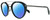 Profile View of Rag&Bone 1017 Designer Polarized Sunglasses with Custom Cut Blue Mirror Lenses in Matte Black Gunmetal Ladies Pilot Full Rim Metal 49 mm