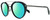 Profile View of Rag&Bone 1017 Designer Polarized Reading Sunglasses with Custom Cut Powered Green Mirror Lenses in Matte Black Gunmetal Ladies Pilot Full Rim Metal 49 mm
