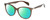 Profile View of Rag&Bone 1020 Designer Polarized Reading Sunglasses with Custom Cut Powered Green Mirror Lenses in Dark Brown Crystal Gold Ladies Cat Eye Full Rim Acetate 54 mm