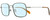 Profile View of Rag&Bone 5023 Designer Blue Light Blocking Eyeglasses in Slate Grey Ruthenium Silver Brown Crystal Unisex Square Full Rim Metal 51 mm