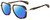 Profile View of Rag&Bone 5035 Designer Polarized Reading Sunglasses with Custom Cut Powered Blue Mirror Lenses in Gold Havana Tortoise Brown Grey Unisex Pilot Full Rim Acetate 55 mm
