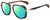 Profile View of Rag&Bone 5035 Designer Polarized Reading Sunglasses with Custom Cut Powered Green Mirror Lenses in Gold Havana Tortoise Brown Grey Unisex Pilot Full Rim Acetate 55 mm