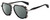 Profile View of Rag&Bone 5035 Designer Polarized Sunglasses with Custom Cut Smoke Grey Lenses in Black Gunmetal Grey Horn Marble Unisex Pilot Full Rim Acetate 55 mm