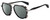 Profile View of Rag&Bone 5035 Designer Polarized Reading Sunglasses with Custom Cut Powered Smoke Grey Lenses in Black Gunmetal Grey Horn Marble Unisex Pilot Full Rim Acetate 55 mm