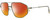 Profile View of Rag&Bone 5036 Designer Polarized Sunglasses with Custom Cut Red Mirror Lenses in Antique Gold Light Brown Crystal Mens Pilot Full Rim Metal 57 mm