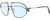 Profile View of Rag&Bone 5036 Designer Blue Light Blocking Eyeglasses in Satin Ruthenium Silver Green Crystal Mens Pilot Full Rim Metal 57 mm