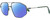 Profile View of Rag&Bone 5036 Designer Polarized Sunglasses with Custom Cut Blue Mirror Lenses in Satin Ruthenium Silver Green Crystal Mens Pilot Full Rim Metal 57 mm