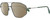 Profile View of Rag&Bone 5036 Designer Polarized Sunglasses with Custom Cut Amber Brown Lenses in Satin Ruthenium Silver Green Crystal Mens Pilot Full Rim Metal 57 mm