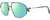 Profile View of Rag&Bone 5036 Designer Polarized Reading Sunglasses with Custom Cut Powered Green Mirror Lenses in Satin Ruthenium Silver Green Crystal Mens Pilot Full Rim Metal 57 mm