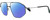 Profile View of Rag&Bone 5036 Designer Polarized Sunglasses with Custom Cut Blue Mirror Lenses in Black Ruthenium Silver Mens Pilot Full Rim Metal 57 mm