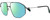 Profile View of Rag&Bone 5036 Designer Polarized Reading Sunglasses with Custom Cut Powered Green Mirror Lenses in Black Ruthenium Silver Mens Pilot Full Rim Metal 57 mm