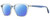 Profile View of Rag&Bone 5034 Parker Designer Polarized Reading Sunglasses with Custom Cut Powered Blue Mirror Lenses in Crystal Blue Grey Unisex Square Full Rim Acetate 52 mm